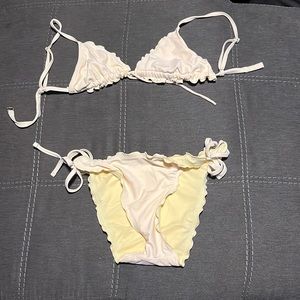 Yellow bikini warn once